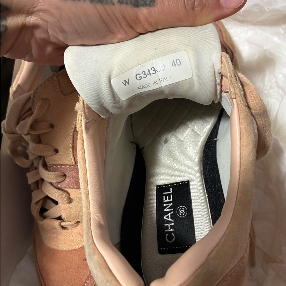Chanel Women's Peach Sneakers